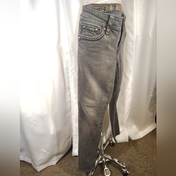 Rock Revival Skinny Jean, Women Gray, Pockets, Black Sequin, Celline, 29 - Picture 9 of 15
